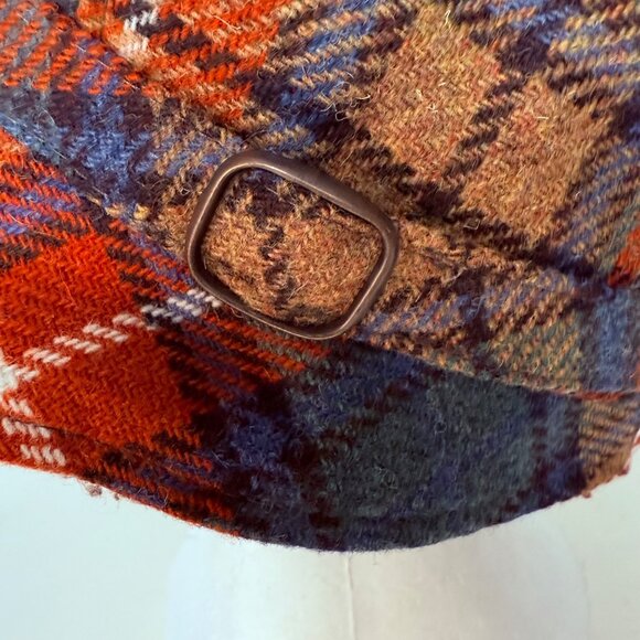 Vintage Irish Plaid Wool Hat Newsboy Cap Fall Bucket Cloche Autumn Campus Style - Picture 13 of 16